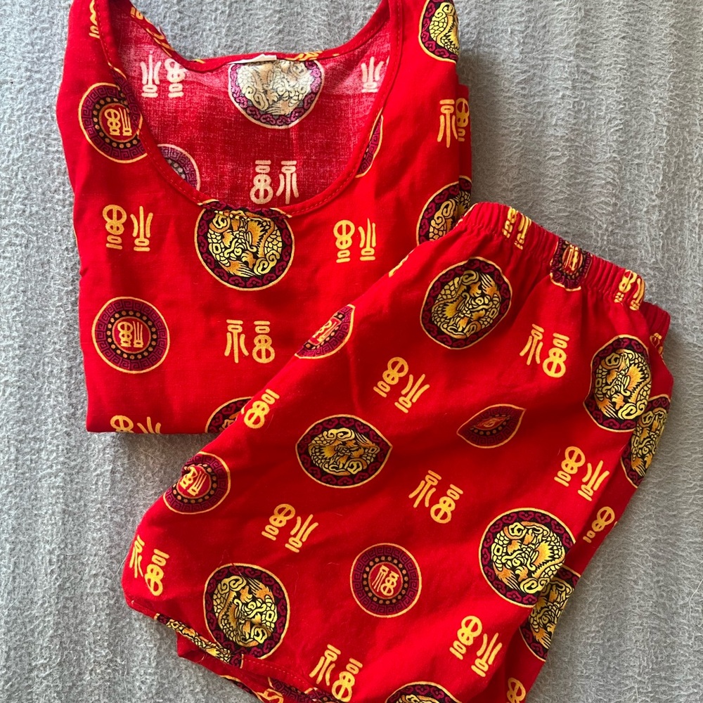 Toddler tank and shorts set in Chinese style